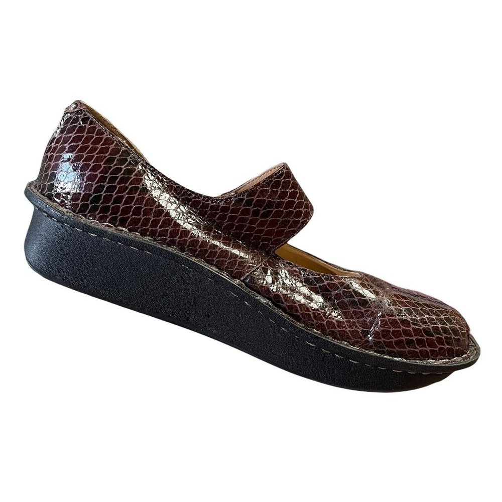 Alegria Paloma PAL-702 Brown Snake Print Mary Jane Leather Clogs Womens 7-7.5 - Picture 3 of 10